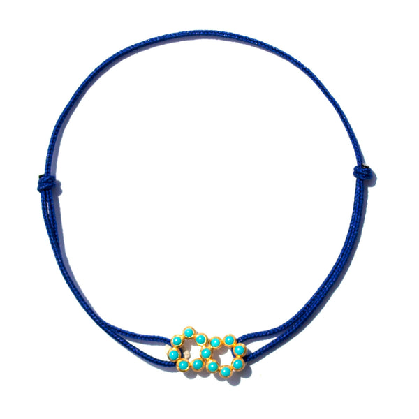 ターコイズ “ボリウッド・インフィニティ” コード ブレスレット