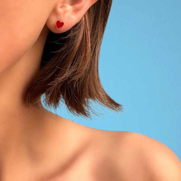 エナメル “エース・オブ・ハート” ピアス - マリーエレーヌ ドゥ エナメル “エース・オブ・ハート” ピアス - マリーエレーヌ ドゥ