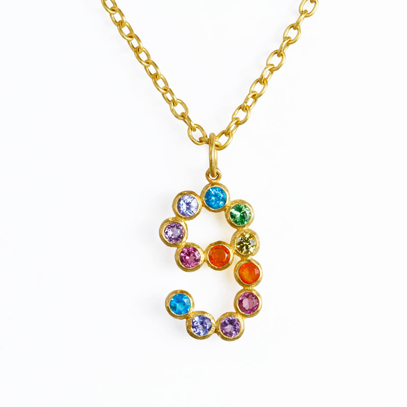 マルチカラー "ボリウッド" ナンバー "9" ペンダント MULTICOLORED