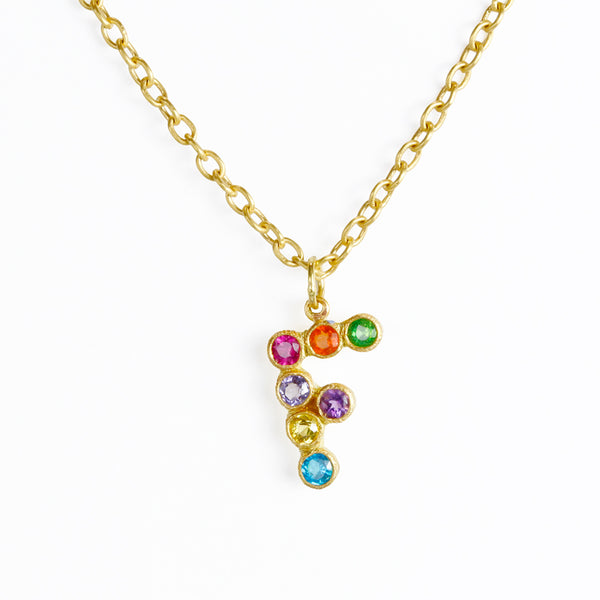 マルチカラー "ボリウッド" アルファベット "F" ペンダント MULTICOLORED