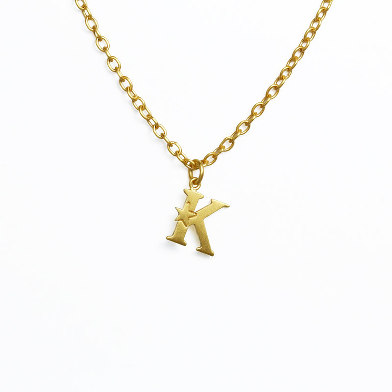 アルファベット "K" ペンダント チャーム GOLD