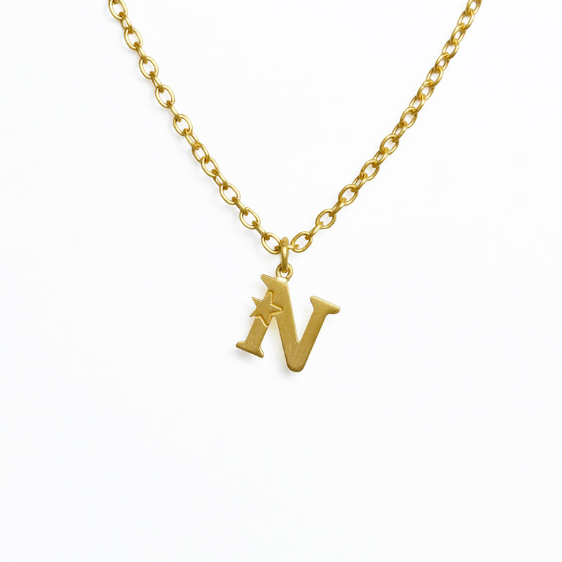 アルファベット "N" ペンダント チャーム GOLD