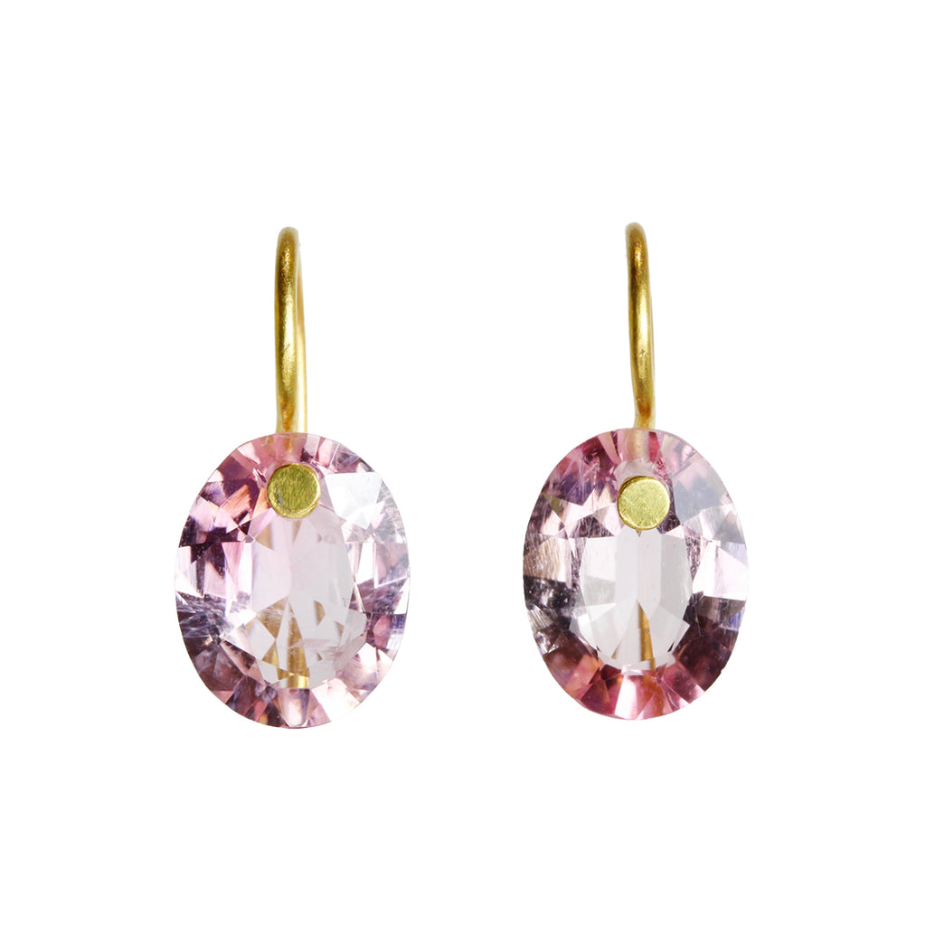 ピンクトルマリン スモール ”ブリリアント” ピアス - マリーエレーヌ
