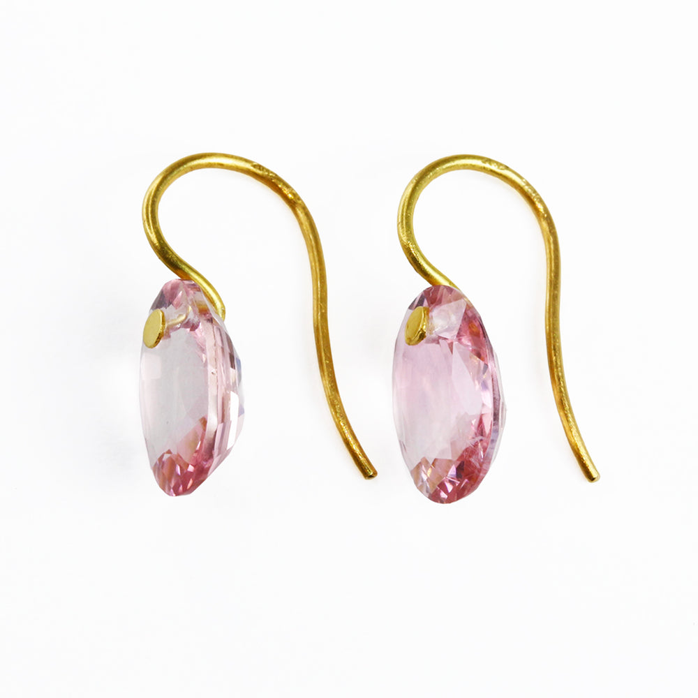 ピンクトルマリン スモール ”ブリリアント” ピアス - マリーエレーヌ