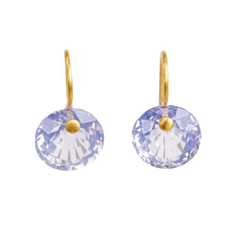 ラベンダークォーツ スモール "ブリリアント" ピアス LAVENDER QUARTZ