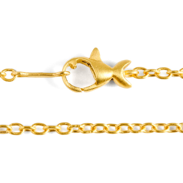 ハンドメイド・チェーン ネックレス （フィッシュクラスプ） GOLD