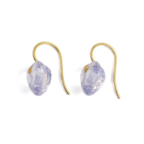 ラベンダークォーツ スモール "ハート・ブリリアント" ピアス LAVENDER QUARTZ