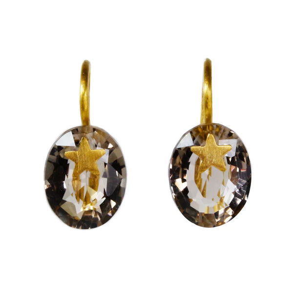 スモーキークォーツ "プレシャス・スター・ジェム" ピアス SMOKEY QUARTZ