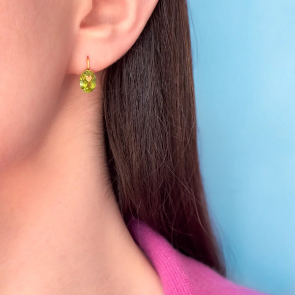 ペリドット "プレシャス・ハート・ジェム" ピアス PERIDOT