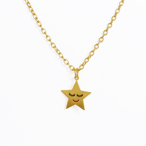エナメル ラージ "スリーピング・スター" ペンダントENAMEL GOLD