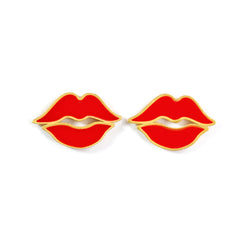 レッド・エナメル "フライング・キス" ピアス RED ENAMEL