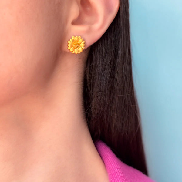 "ゴールデン・サンフラワー" スタッド ピアス GOLD