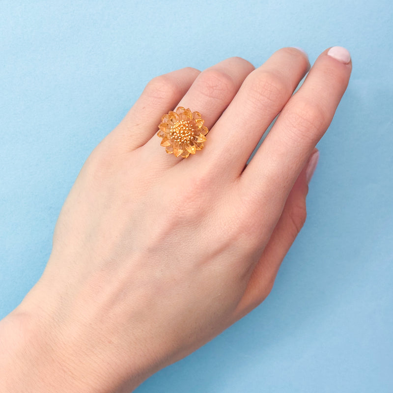 シトリン "サンフラワー" リング CITRINE