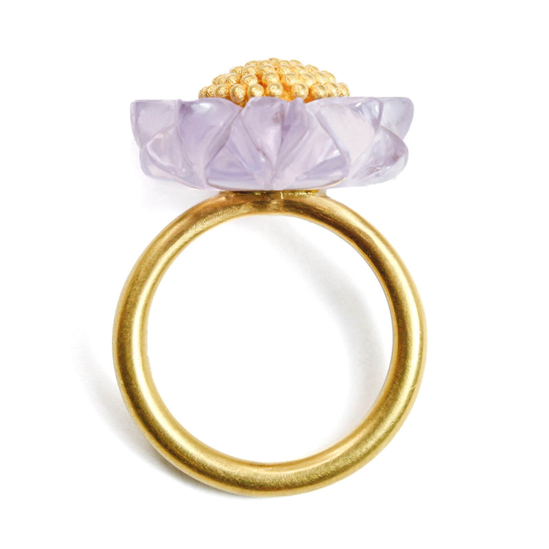 ラベンダークォーツ "サンフラワー" リング LAVENDER QUARTZ