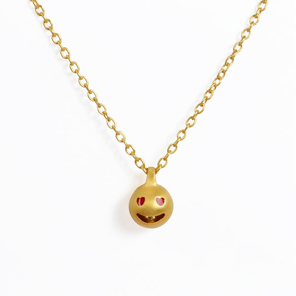 エナメル "スマイリー・イン・ラブ・ベル" ぺンダント ENAMEL GOLD