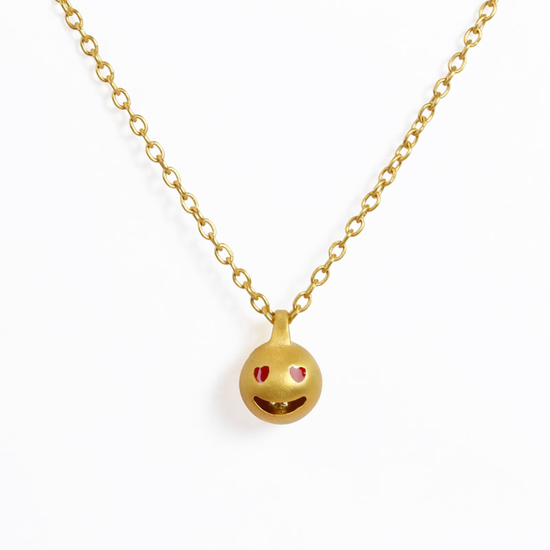 エナメル "スマイリー・イン・ラブ・ベル" ぺンダント ENAMEL GOLD