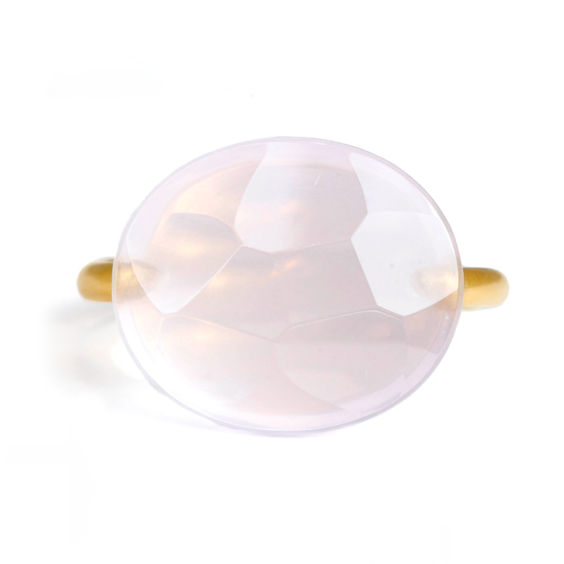 ローズクォーツ "カボション" リング ROSE QUARTZ