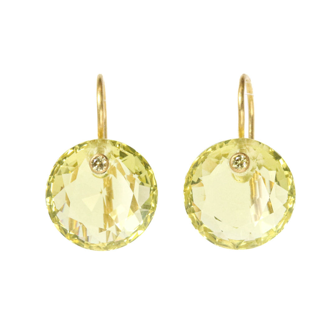 【同梱不可】 746-gem-earrings-lemon-quartz- アクセサリー
