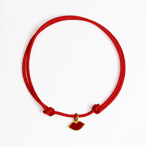 レッド・エナメル  "キス" チャーム RED ENAMEL GOLD