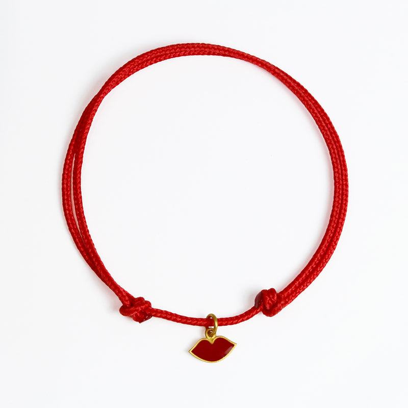 レッド・エナメル  "キス" チャーム RED ENAMEL GOLD