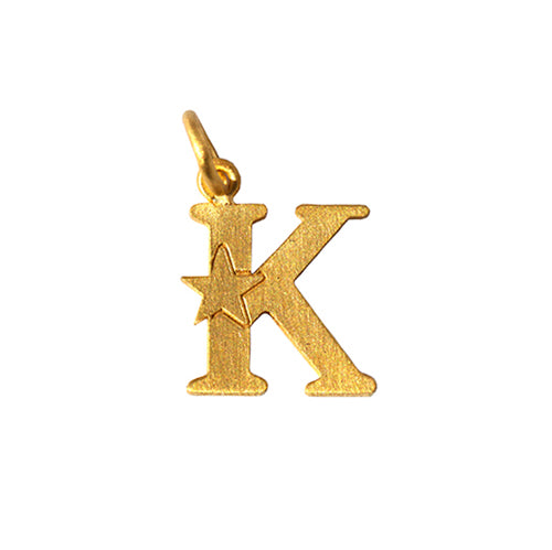 アルファベット "K" ペンダント チャーム GOLD