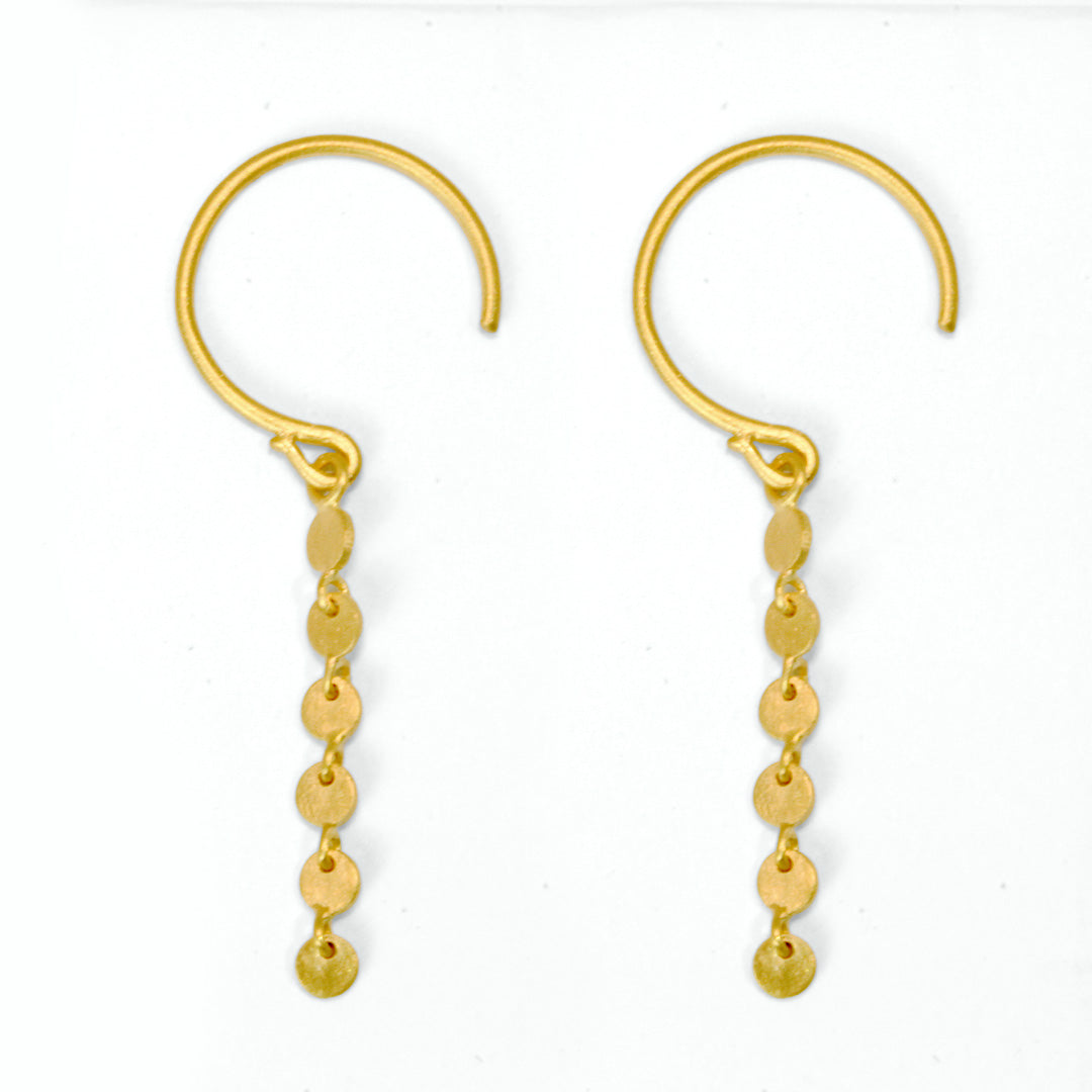 美品☆ マリーエレーヌ ドゥ タイヤック パイエット ピアス （5連） 135-gold-five-sequins-earrings