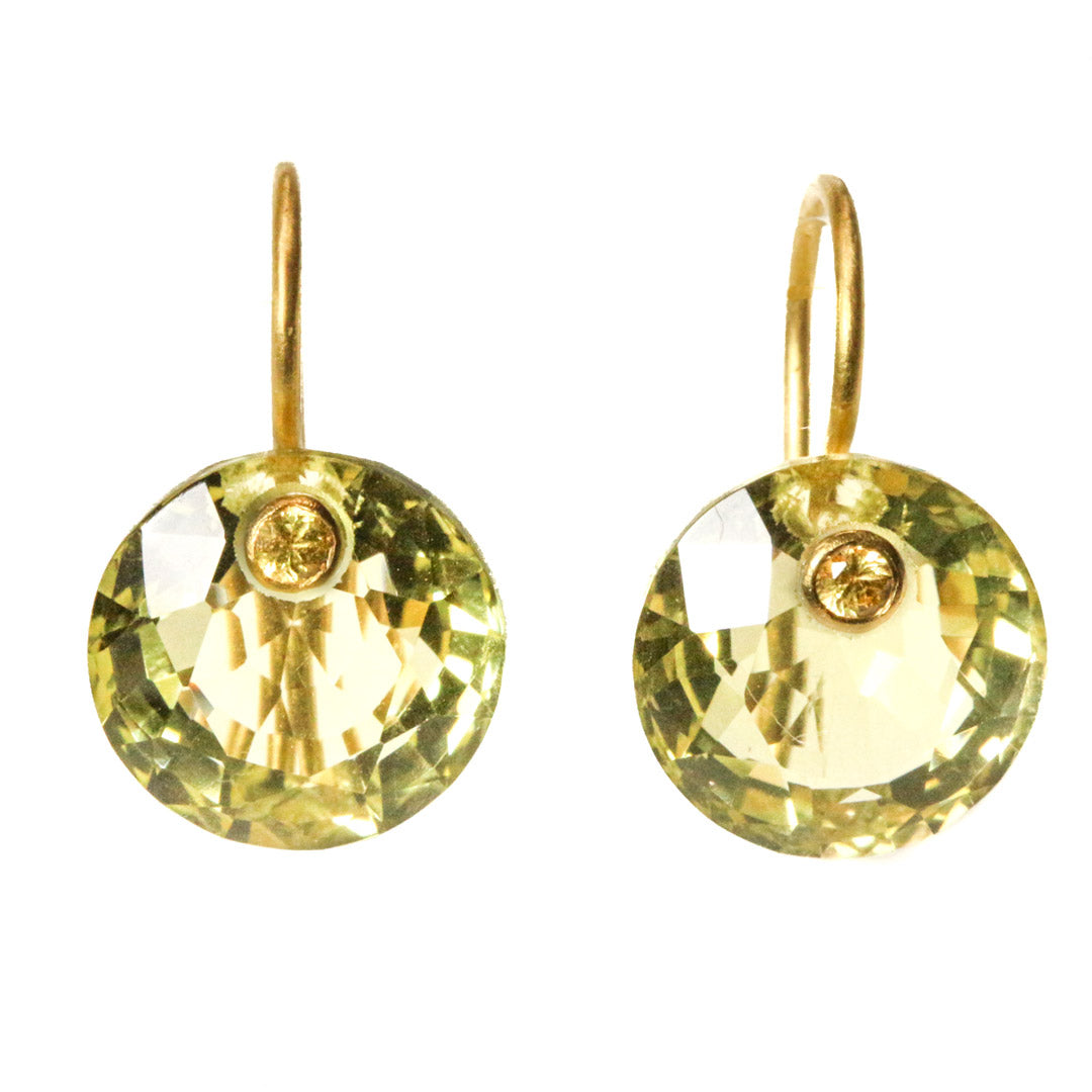 マリーエレーヌ K20 イエローサファイア レモンクォーツ ピアス ゴールド 746S-small-gem-earrings-lemon-